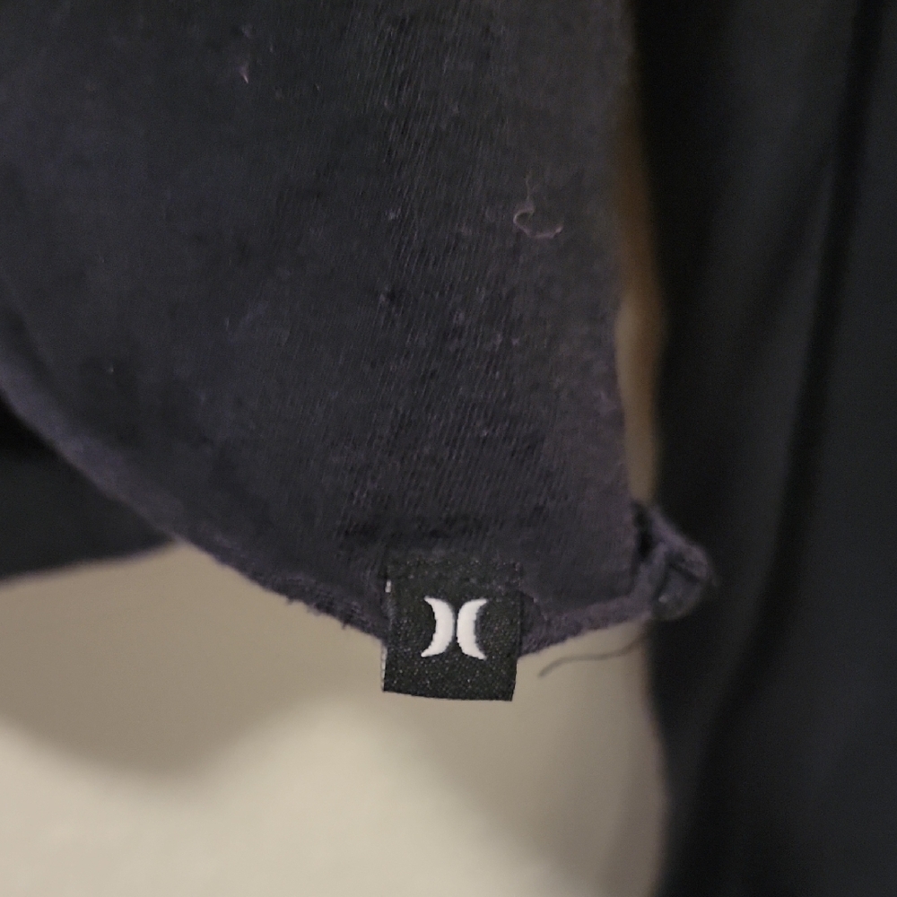 Hurley Black Long Sleeve Tee with Floral Design - Picture 4 of 5